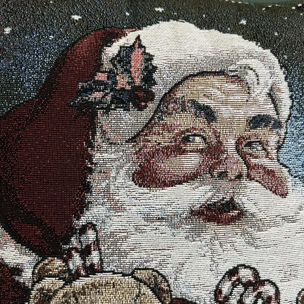 Lot Of 2 VTG Christmas Throw Pillows Santa Teddy Bears American Weavers Mohawk